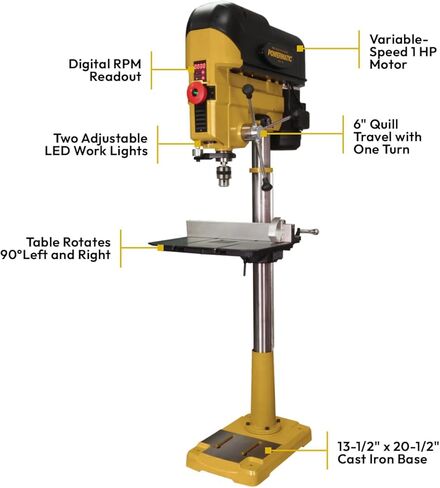 Powermatic 18-Inch Floor Drill Press, Variable Speed, 1 HP, 115/230V 1Ph (Model PM2800B) in Kuwait