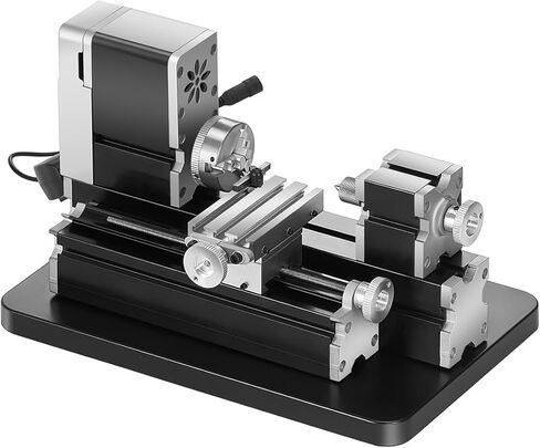 VEVOR Metal Lathe 7"x12", Precision Bench Top Mini Metal Lathe, 550W, Variable Speed 50-2500 RPM, Nylon Gear, Movable Lamp for Precision Parts Processing in Kuwait