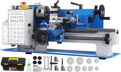 Vevor Metal Lathe 7 x 12 Inch, Precision Mini Metal Lathe 2250 RPM 550W Variable Speed, Mini Lathe Precision Bench Top Metal Working Lathe for Various Types of Metal Turning : Tools & Home Improvement in Kuwait