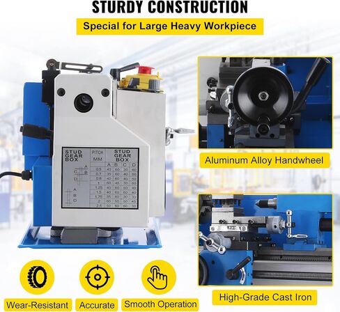 Vevor Metal Lathe 7 x 12 Inch, Precision Mini Metal Lathe 2250 RPM 550W Variable Speed, Mini Lathe Precision Bench Top Metal Working Lathe for Various Types of Metal Turning : Tools & Home Improvement in Kuwait