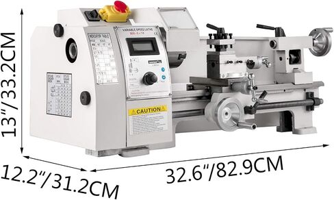 VEVOR Mini Metal Lathe, 8"x14", Mini Lathe Machine 2250 PRM Variable Speed Change, Precision Mini Lathe 650W Metal Working Lathe, Milling Machine for Various Types of Turning in Kuwait