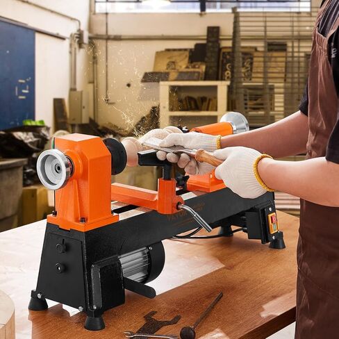 VEVOR Benchtop Wood Lathe, 10 in x 18 in, 0.5 HP 370W Power Wood Turning Lathe Machine, 5 Variable Speeds 780/1320/1920/2640/3840 RPM with Rod Injection Wrenches Faceplate Foot Pads, for Woodworking in Kuwait