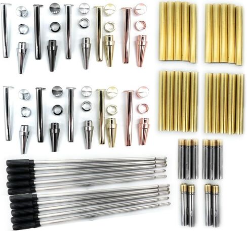 Slimline Pen Kit for Wood Turning || 10 Pack with Multiple Finishes || 7mm Twist Pen Kit in Kuwait