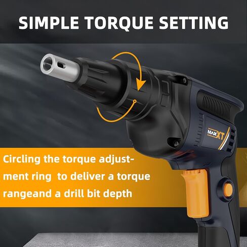 MAXXT 20V Brushless Drywall Screw Gun (Tool Only) – 2-in-1 Screwdriver & Router, 0-5 000 RPM, One-Hand 25-57 mm Quick-Set, 360° Rotating Head, Tool-Free Depth, Drywall Cut-Out Bit Included in Kuwait