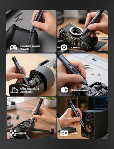Electric Precision Screwdriver Set, 80 Magnetic Bits, Max 0.75N.m Torque, Mini Electric Screwdriver with 5 Torque Levels, Cordless Repair Tool for Electronics, PC Build, Laptop, Phone and Camera in Kuwait