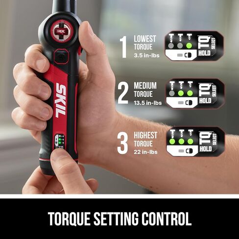 SKIL Twist 2.0 Rechargeable 4V Screwdriver with Pivoting Head, Torque Setting, USB-C Charging Cable & 2PC Bit Set-SD5619-01 in Kuwait