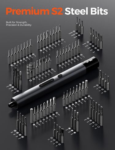 Electric Precision Screwdriver Set, 80 Magnetic Bits, Max 0.75N.m Torque, Mini Electric Screwdriver with 5 Torque Levels, Cordless Repair Tool for Electronics, PC Build, Laptop, Phone and Camera in Kuwait