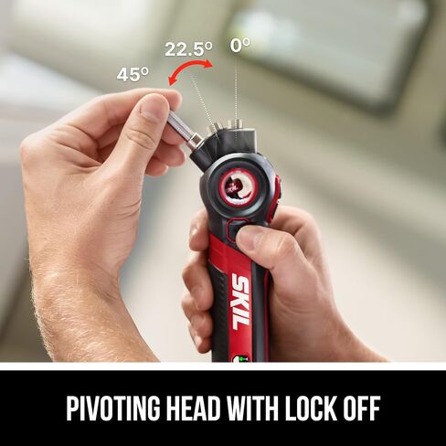 SKIL Twist 2.0 Rechargeable 4V Screwdriver with Pivoting Head, Torque Setting, USB-C Charging Cable, 28 PC Bit Set & Carrying Case- SD5619-02 in Kuwait