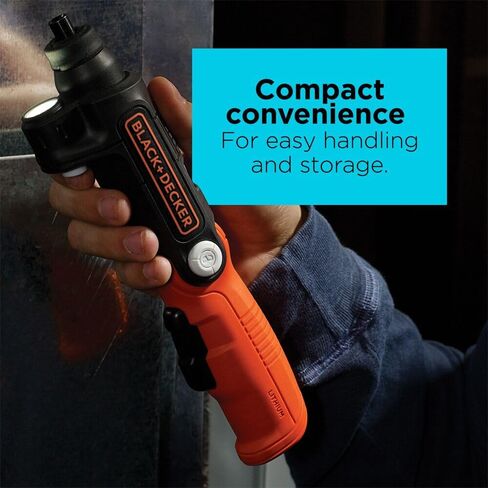 BLACK+DECKER Cordless Screwdriver with LED Light 4V MAX, Electric Screwdriver with 2 Pcs Bit Set (BDCSFL20C) in Kuwait