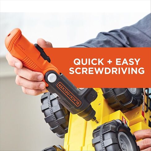 BLACK+DECKER Cordless Screwdriver with LED Light 4V MAX, Electric Screwdriver with 2 Pcs Bit Set (BDCSFL20C) in Kuwait