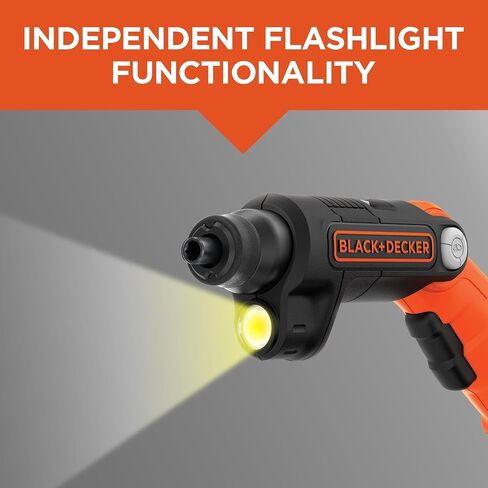BLACK+DECKER Cordless Screwdriver with LED Light 4V MAX, Electric Screwdriver with 2 Pcs Bit Set (BDCSFL20C) in Kuwait