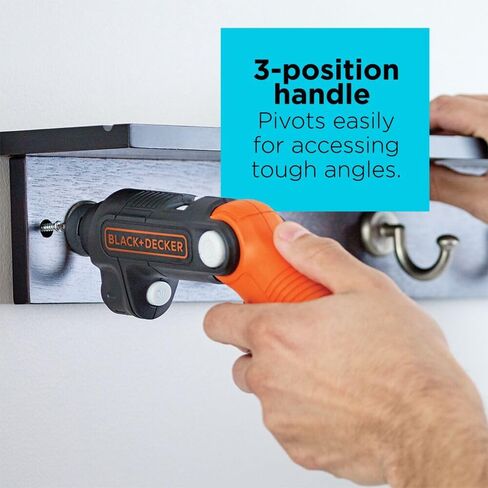 BLACK+DECKER Cordless Screwdriver with LED Light 4V MAX, Electric Screwdriver with 2 Pcs Bit Set (BDCSFL20C) in Kuwait