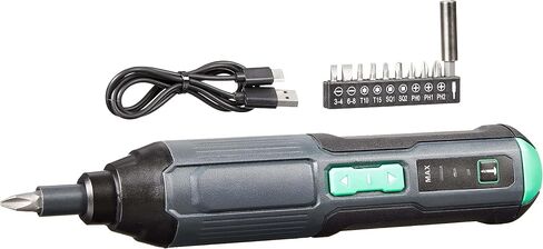 Amazon Basics by SKIL 4V Cordless Stick Screwdriver with 10-Piece Bit Set, USB Cable, LED Light, 3 Torque Settings in Kuwait