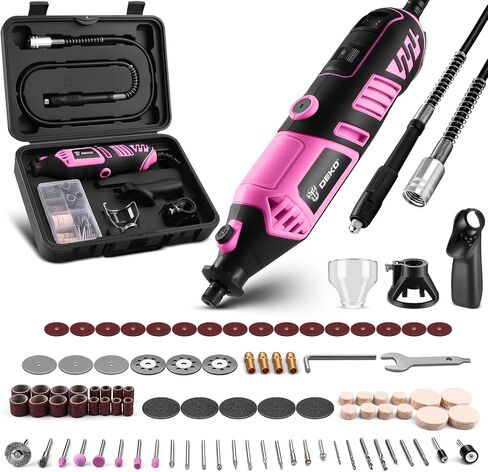Rotary Tool Kit: DEKOPRO Power Hand Rotary Tools Mini for Wood/Metal, Electric Grinder Drill Machine Set with Flex Shaft for Carving, Cutting, Sanding, Grinding, Polishing, Engraving in Kuwait