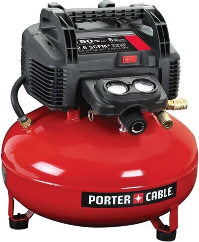 PORTER-CABLE Portable Pancake Air Compressor, 6 Gallon, 150 Max PSI | Oil-Free Maintenance-Free Pump, Wood Working, Roofing, Home, Jobsite, 2.6 CFM @ 90 PSI in Kuwait