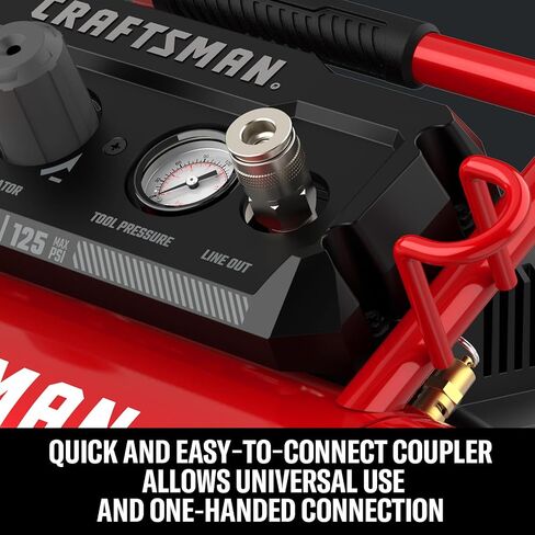 CRAFTSMAN Air Compressor, 2 Gallon Portable Air Compressor 1/3HP Max 125 PSI Oil-Free Light Weight with 10 PCS Accessory Kit in Kuwait