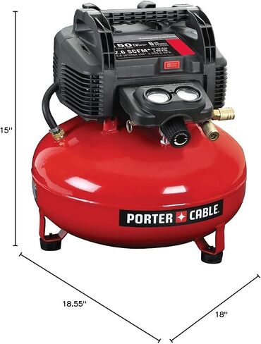 PORTER-CABLE Portable Pancake Air Compressor, 6 Gallon, 150 Max PSI | Oil-Free Maintenance-Free Pump, Wood Working, Roofing, Home, Jobsite, 2.6 CFM @ 90 PSI in Kuwait