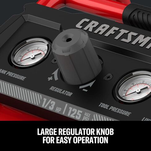 CRAFTSMAN Air Compressor, 2 Gallon Portable Air Compressor 1/3HP Max 125 PSI Oil-Free Light Weight with 10 PCS Accessory Kit in Kuwait