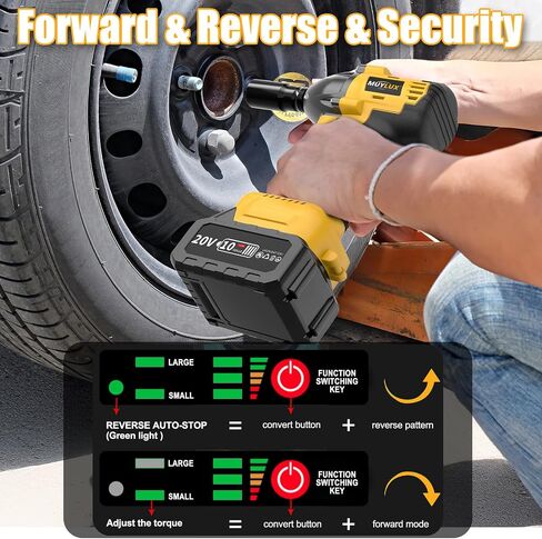 4.0Ah Battery Cordless Impact Wrench, Brushless 1/2 Impact Gun, 320Ft-lbs(430N.m) 20V High Torque Power Impact Driver, Electric Impact for Car Home in Kuwait