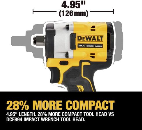 DEWALT ATOMIC 20V MAX* 1/2 in. Cordless Impact Wrench with Hog Ring Anvil (Tool Only) (DCF921B) in Kuwait