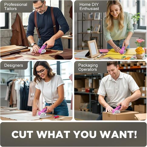 Cordless Electric Scissors: 4V Rechargeable Rotary Cardboard Cutter, 3000mAh Battery, with LED Light & Safety Lock, 2 Blades, Electric Box Cutter for Fabric Carpet Carton Plastic Leather Cloth(Pink) in Kuwait
