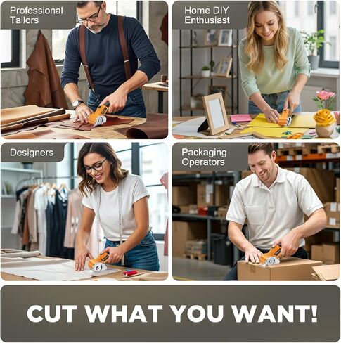 Cordless Electric Scissors: 4V Rechargeable Rotary Cardboard Cutter, 3000mAh Battery, with LED Light & Safety Lock, 2 Blades, Electric Box Cutter for Fabric Carpet Carton Plastic Leather Cloth(Yellow) in Saudi Arabia