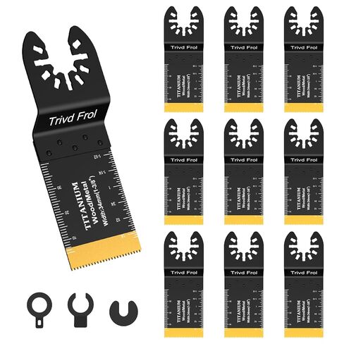 Trivd Frol 50PCS Oscillating Saw Blades, Professional Universal Titanium Multitool Blades for Wood Plastics Metal, Quick Release Multi Tool Blades Kits Fit Dewalt Ryobi Milwaukee Rockwell Fein in Kuwait