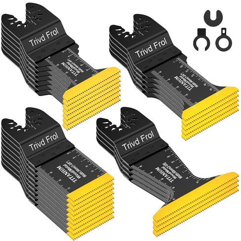 Trivd Frol 50PCS Oscillating Saw Blades, Professional Universal Titanium Multitool Blades for Wood Plastics Metal, Quick Release Multi Tool Blades Kits Fit Dewalt Ryobi Milwaukee Rockwell Fein in Saudi Arabia