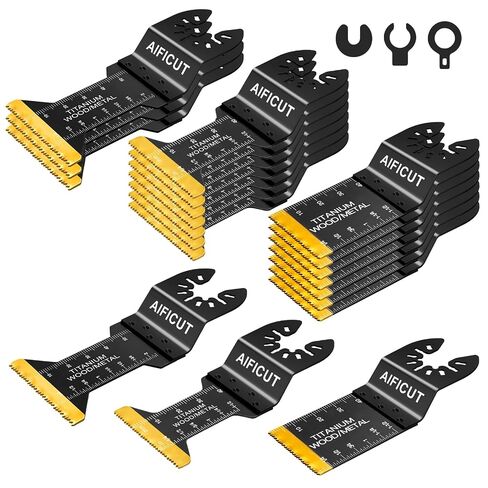 AIFICUT 55 PCS Oscillating Saw Blades Quick Release Universal oscillating Tool Blades Wood Plastics and Metal Multitool Blade Kits for Wood fit Dewalt Rockwell Milwaukee Makita Ryobi in Kuwait