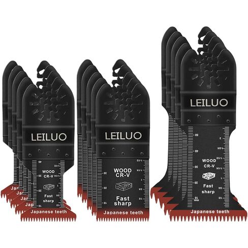 LEILUO 15Pcs Oscillating Saw Blades Japanese Teeth Multi Tool Blade Fast Cutting Wood Extra Long Oscillating Tool Blades Compatible with DeWalt Makita & More in Kuwait