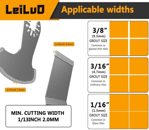 LEILUO 6Pcs Diamond Oscillating Multi Tool Blades Kit for Grout Removal Fit DeWalt Milwaukee Makita Ryobi and More in Kuwait