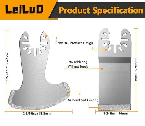LEILUO 6Pcs Diamond Oscillating Multi Tool Blades Kit for Grout Removal Fit DeWalt Milwaukee Makita Ryobi and More in Kuwait