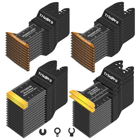 Oscillating Tool Blade Multitool Blades - TrivdPro 50pcs Multi Tool Blades Kits Oscillating Saw Blades for Metal Wood Plastic, Oscillator Blades for Multi Tool Fits Dewalt Milwaukee Ryobi Fein Bosch in Kuwait