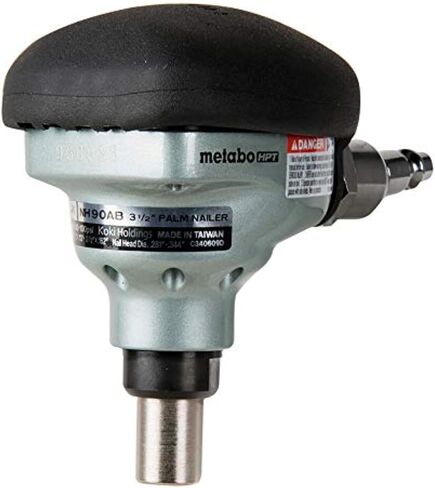 Metabo HPT Palm Nailer, Magnetic Nose 360° Swivel, Joist Hangers, NH90AB | Pneumatic Power Nailers for Connectors, 2-1/2 to 3-1/2 in. Bulk Fasteners, 360-Degree Rotation Air Fitting in Kuwait