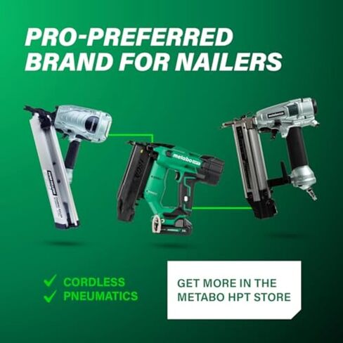 Metabo HPT Palm Nailer, Magnetic Nose 360° Swivel, Joist Hangers, NH90AB | Pneumatic Power Nailers for Connectors, 2-1/2 to 3-1/2 in. Bulk Fasteners, 360-Degree Rotation Air Fitting in Kuwait