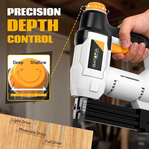20V Nail Gun Battery Powered, 18 GA 2-in-1 Cordless Brad Nailer Stapler with 2.0Ah Battery, 800 Nails(Up to 1-1/4") and 200 Staples, Electric Nail Gun for Upholstery, Woodworking & Home Improvement in Kuwait