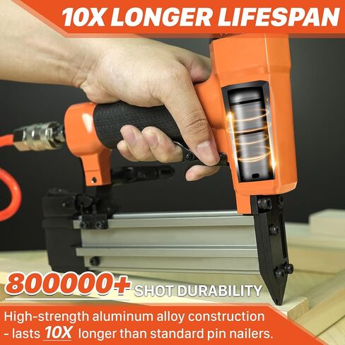 EASEWORK Pin Nailer 23 Gauge, Pneumatic Pin Nail Gun for 1/2" to 1-3/8" Pin Nails, Headless Micro Pinner Creates Invisible Holes, Extra Long Service Life, For Cabinet, Small Trim, Fine Molding, Crafts in Kuwait