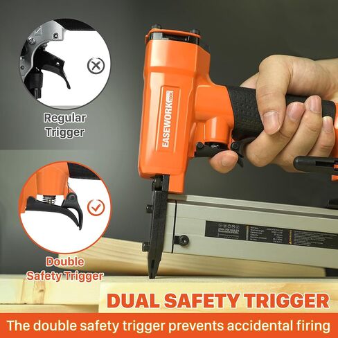 EASEWORK Pin Nailer 23 Gauge, Pneumatic Pin Nail Gun for 1/2" to 1-3/8" Pin Nails, Headless Micro Pinner Creates Invisible Holes, Extra Long Service Life, For Cabinet, Small Trim, Fine Molding, Crafts in Kuwait