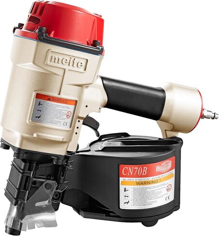 meite CN70B Coil Nailer Pneumatic Nail Gun for 15 Degree 1-3/4" to 2-3/4" | Heavy-duty Wire-weld Collated Coil Nailer Gun, 300rd Mag, Depth Adjust, for Pallets Siding Decking Sheathing Fencing Framing in Kuwait