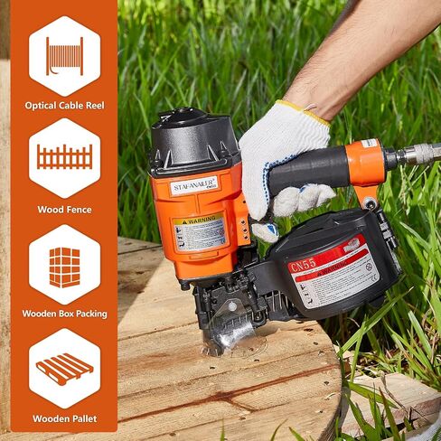 Update CN55 Siding Nailer for 1-Inch up to 2-1/4-Inch Nails | 15 Degree Coil Nail Gun with Bump Firing for Fast Nailing Speed, Coil Nail Gun for Pallets, Siding, Crating, Fencing, Decking in Kuwait