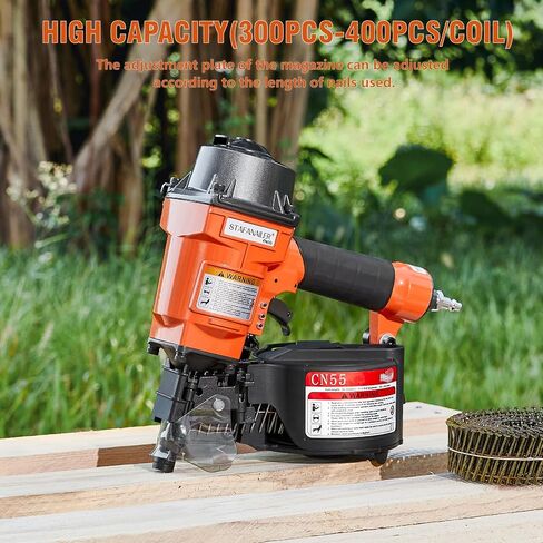 Update CN55 Siding Nailer for 1-Inch up to 2-1/4-Inch Nails | 15 Degree Coil Nail Gun with Bump Firing for Fast Nailing Speed, Coil Nail Gun for Pallets, Siding, Crating, Fencing, Decking in Kuwait