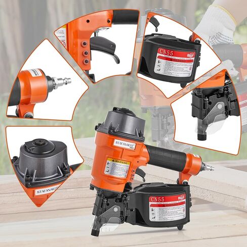 Update CN55 Siding Nailer for 1-Inch up to 2-1/4-Inch Nails | 15 Degree Coil Nail Gun with Bump Firing for Fast Nailing Speed, Coil Nail Gun for Pallets, Siding, Crating, Fencing, Decking in Kuwait