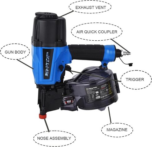 Siding Nail Gun, 15-Degree Coil Siding Fencing Nailer, 1-1/2 inch to 2-1/2 Inch for Siding, Fiber Cement, Fencing, Cedar Shake in Kuwait