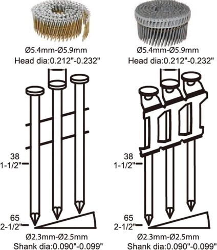 Siding Nail Gun, 15-Degree Coil Siding Fencing Nailer, 1-1/2 inch to 2-1/2 Inch for Siding, Fiber Cement, Fencing, Cedar Shake in Kuwait