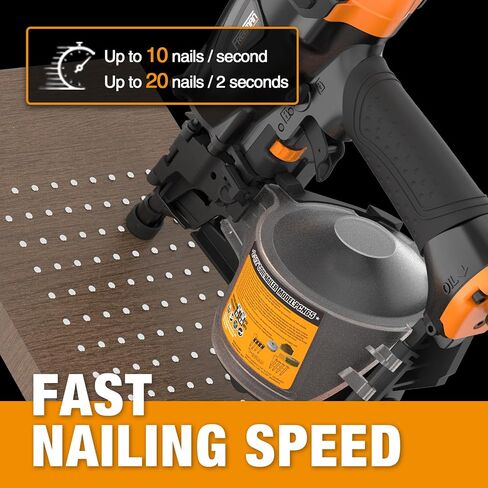 Freeman Pneumatic 15 Degree 2-1/2" Coil Siding Nailer with Adjustable Metal Belt Hook | PCN65 in Kuwait