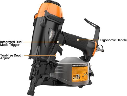 Freeman Pneumatic 15 Degree 2-1/2" Coil Siding Nailer with Adjustable Metal Belt Hook | PCN65 in Kuwait