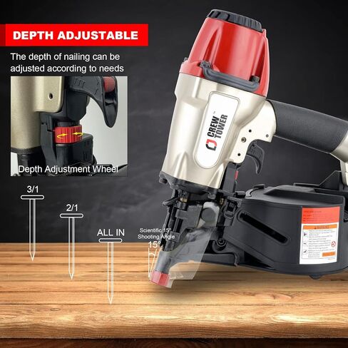 Pneumatic Coil Siding Nailer CN565B, 1-1/4" to 2-1/2" | 15 Gauge Siding Nail Gun. Quick jam release and tool-free depth adjustment for siding, fencing, sheathing & roof decking. in Saudi Arabia