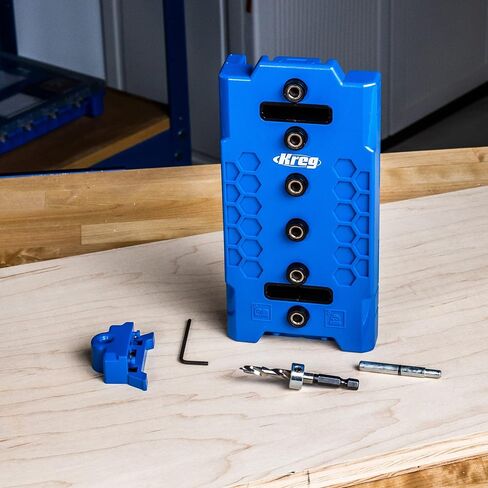 Kreg Shelf Pin Jig 1/4 Inch - Cabinet Hole Drilling Guide - Edge Aligned Precision - Adjustable Tool - KMA3225 in Kuwait