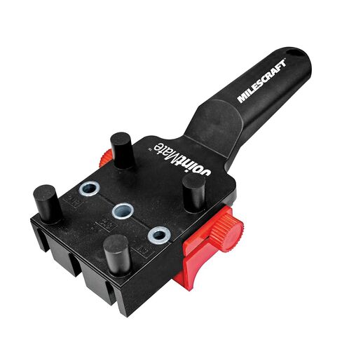 Milescraft 1333 DowelJig Kit - Self-Centering Handheld Dowel Jig with 3 Metal Bushing Sizes (1/4in, 5/16in, 3/8in) - Complete with all Accessories in Kuwait
