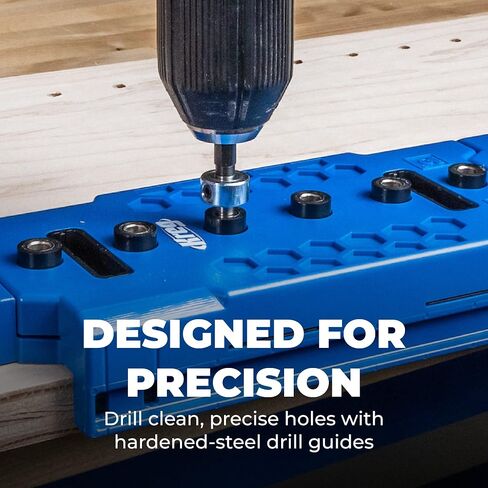 Kreg Shelf Pin Jig 1/4 Inch - Cabinet Hole Drilling Guide - Edge Aligned Precision - Adjustable Tool - KMA3225 in Kuwait